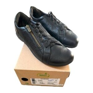 Naot Moko Black Leather Sneakers Zipper Size 39